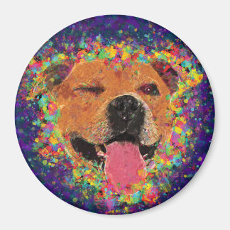 Imán Happy Pit Bull Pop Art