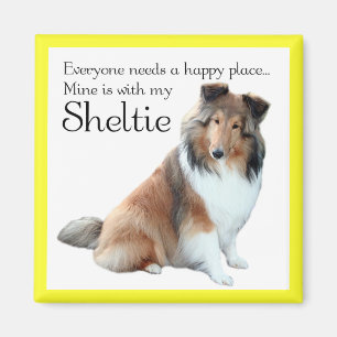 Imán Happy Place Sheltie Magnet
