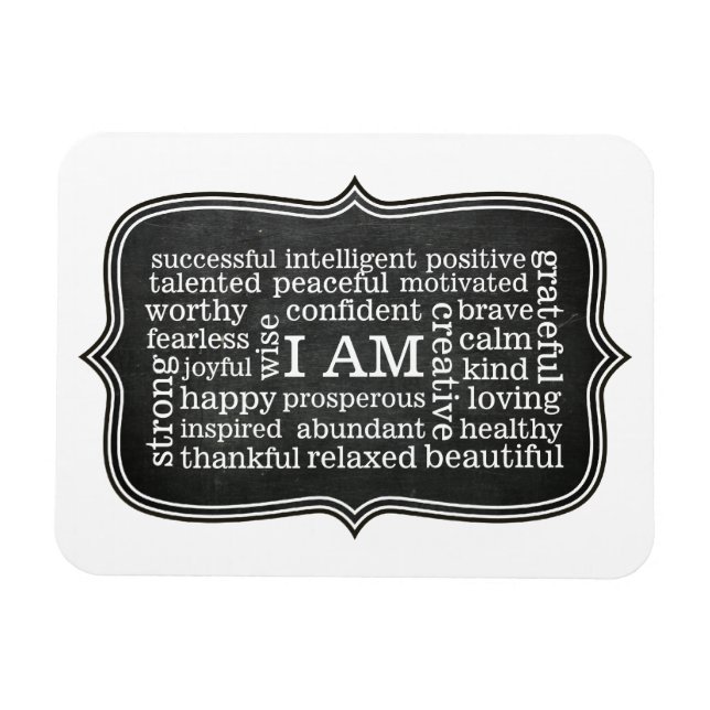 Imán Happy Positive Thoughts (Pensamientos positivos fe (Horizontal)