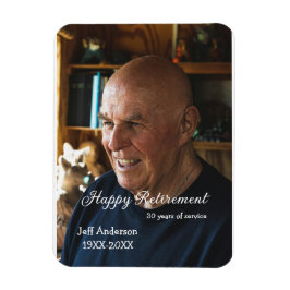 Imán Happy retirement add name photo years of service r