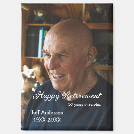 Imán Happy retirement add name photo years of service r