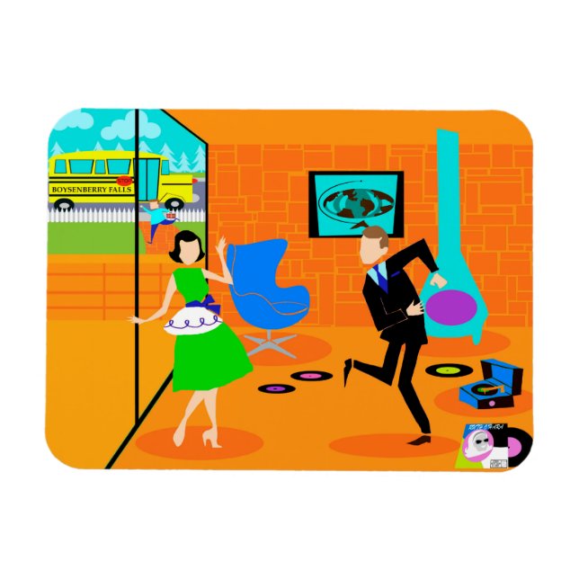 Imán Happy Retro Parents Flexi Magnet (Horizontal)