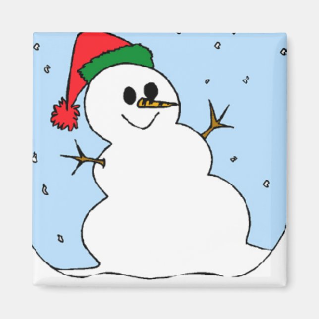 Imán Happy Simple Snowman Magnet (Frente)