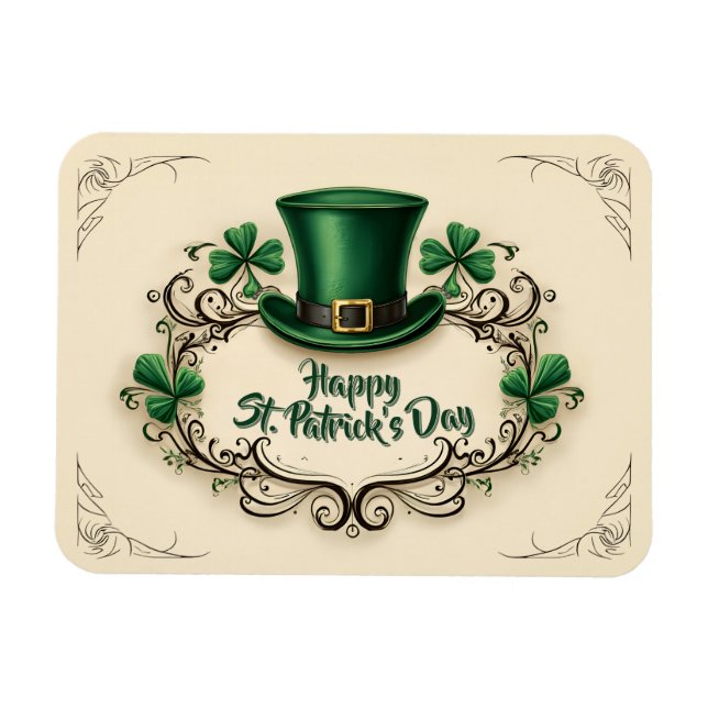 Imán Happy St. Patrick’s Day Shamrock Design (Horizontal)