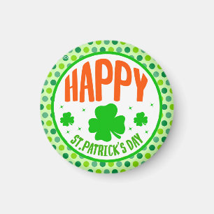 Imán Happy St. Patrick's Day Circle Design-63501