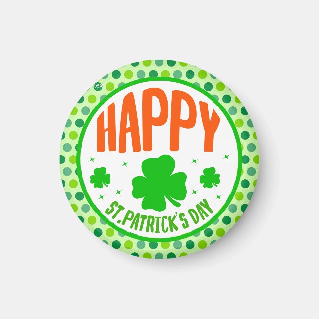 Imán Happy St. Patrick's Day Circle Design-63501 (Frente)