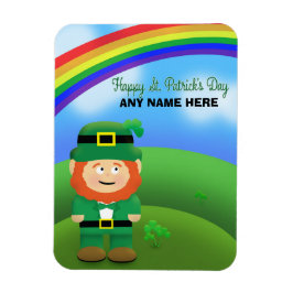 Imán Happy St Patrick's Day Custom Name Leprechaun