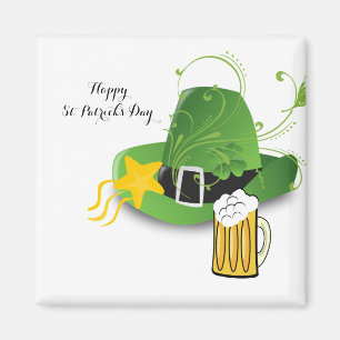 Imán Happy St. Patrick's Day Magnets Gorra Beer