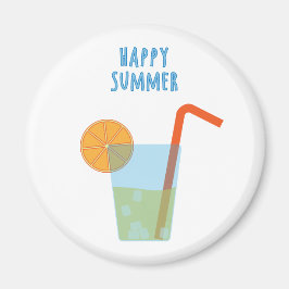 Imán Happy Summer Magnet Con Un Cóctel