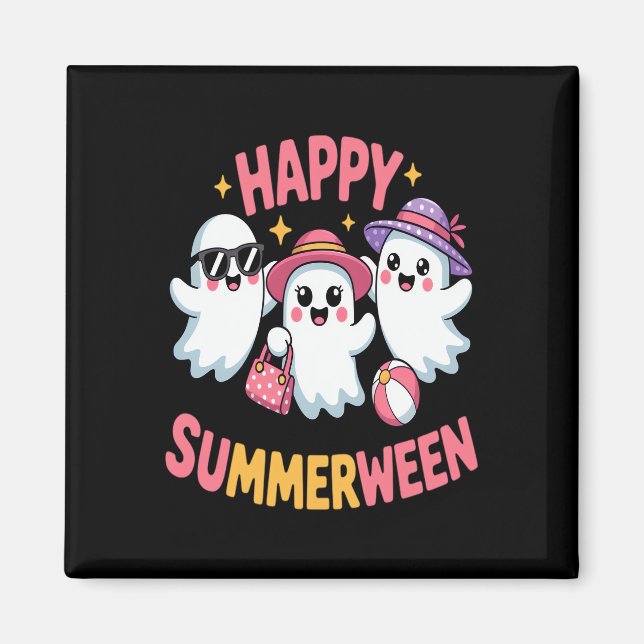 Imán Happy Summerween Summer Halloween Funny (Frente)