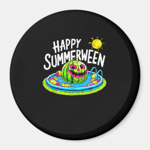 Imán Happy Summerween Summer Watermelon Jack-O-Lantern