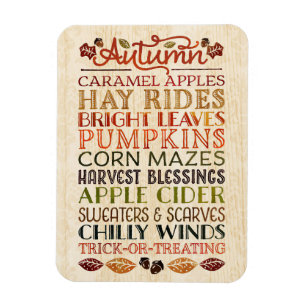 Imán Happy Thanksgiving Descriptive words Autumn