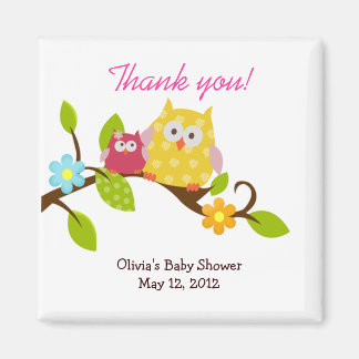 Imán Happy Tree Owls Baby Shower Favor Magnet