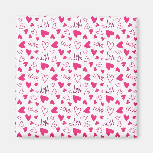 Imán Happy Valentine’s Day Lover Present with Red Heart (Frente)