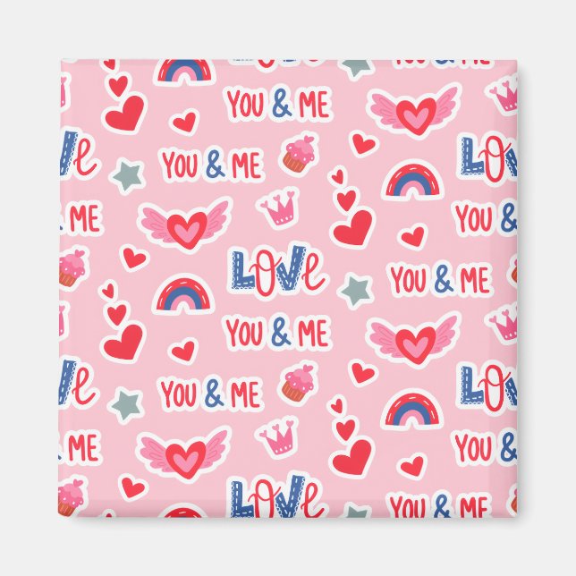 Imán Happy Valentine’s Day Red Heart Art Romantic Lover (Frente)