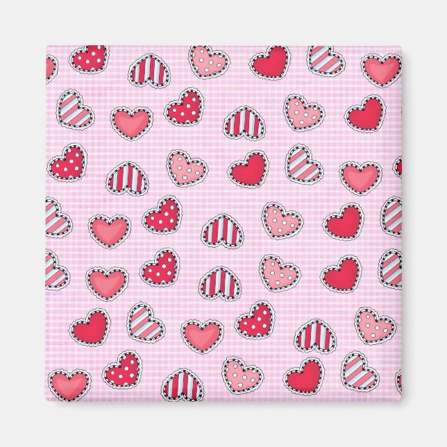 Imán Happy Valentine’s Day Romantic Red Heart Keepsake (Frente)