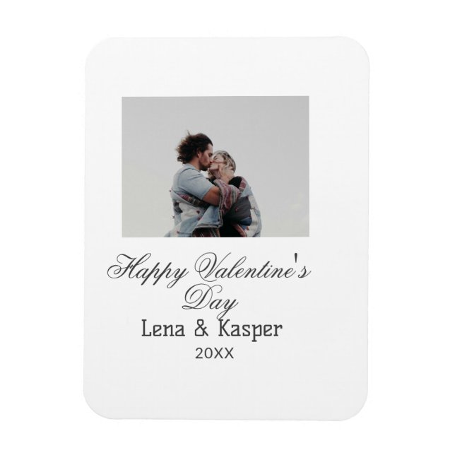 Imán Happy Valentine's day couple photo modern simple t (Vertical)