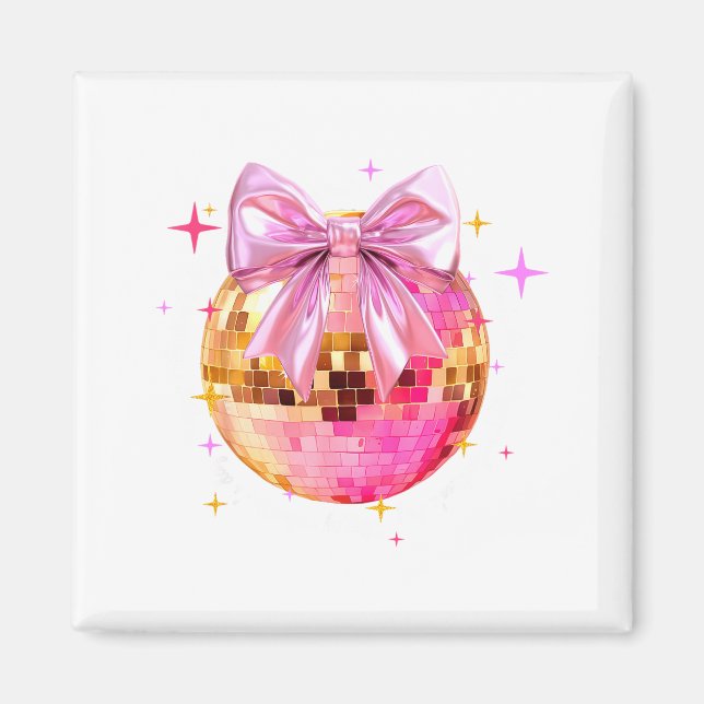 Imán Happy Valentine's Day Funny Coquette Disco Ball Gi (Frente)