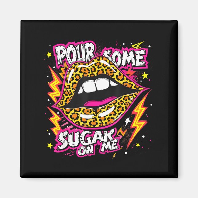 Imán Happy Valentine's Day Leopard Lips Ur Some Sugar A (Frente)
