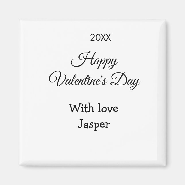 Imán Happy Valentine's day name love simple year stylis (Frente)