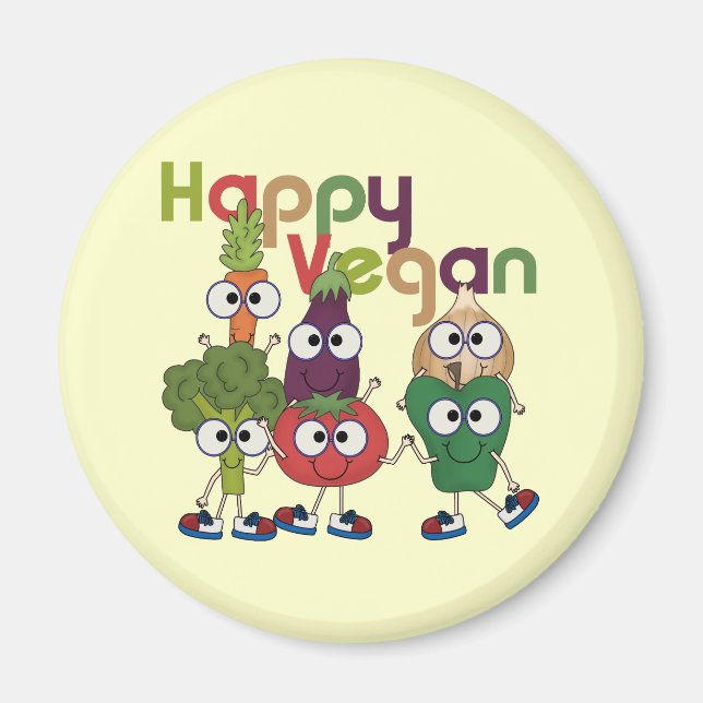 Imán Happy Vegan (Frente)