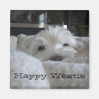 Imán Happy Westie Photo Magnet