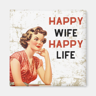Imán Happy Wife Happy Life Magnet