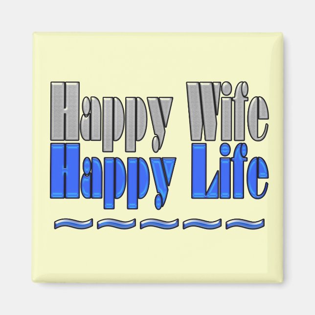 Imán Happy Wife Happy Life Magnet (Frente)