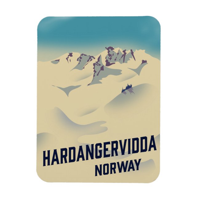Imán Hardangervidda poster de vacaciones de Noruega. (Vertical)