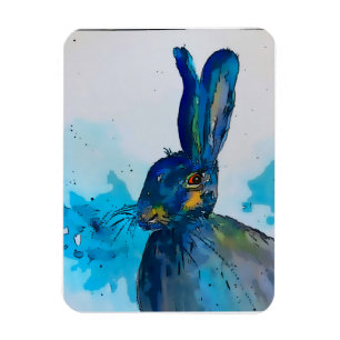 Imán Hare Rabbit Watercolor
