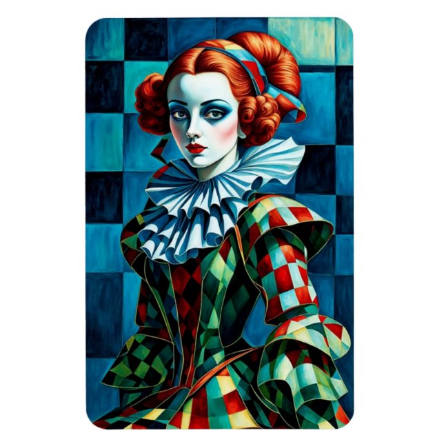 Imán "Harlequin Elegance - Art Magnet" (Vertical)
