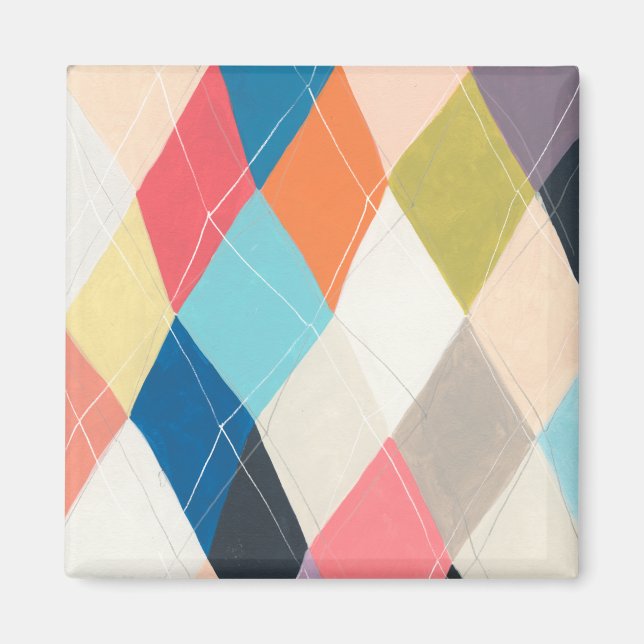 Imán Harlequin Hopscotch - Patrón Argyle (Frente)