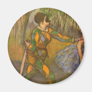 Imán Harlequin y Columbine por Edgar Degas Vintage Art