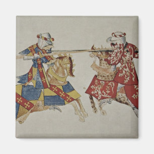 Imán Harley 4205 f.366 caballeros Jousting, c.1445