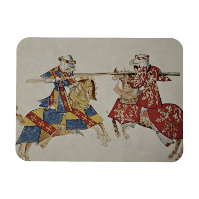 Imán Harley 4205 f.366 Caballeros Jousting, c.1445 (vel (Horizontal)