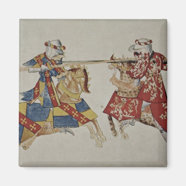Imán Harley 4205 f.366 Caballeros Jousting, c.1445 (vel (Frente)