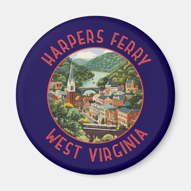 Imán Harpers Ferry Virginia Occidental Círculo Angustia (Frente)