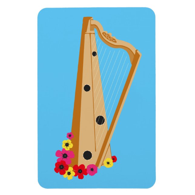 Imán Harpist Floral Harp Bonito (Vertical)