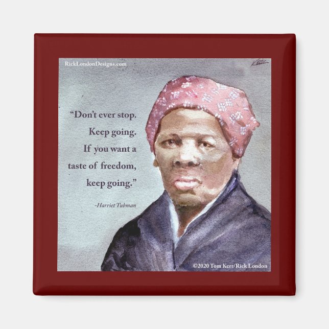Imán Harriet Tubman y cita (Frente)