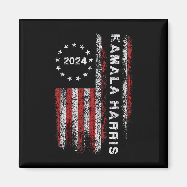 Imán Harris 2024 American Flag Kamaka Supporter 1 (Frente)