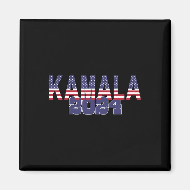 Imán Harris 2024 Presidente Bandera Azul Roja América (Frente)