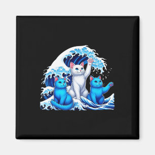 Imán Harris Blue Cats Wave Gracioso Para Los Propietari