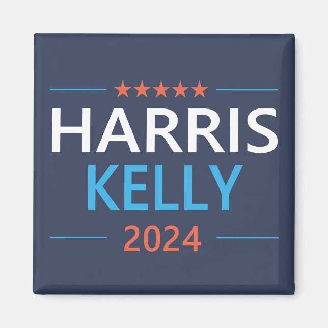 Imán Harris Kelly 2024 Kamala Harris Democrat (Frente)
