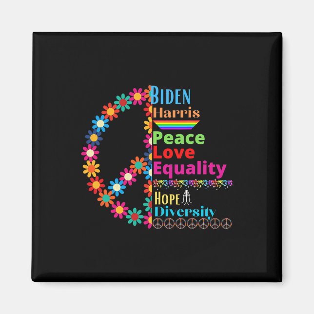 Imán Harris Love Peace Diversity Equality Shirt (Frente)