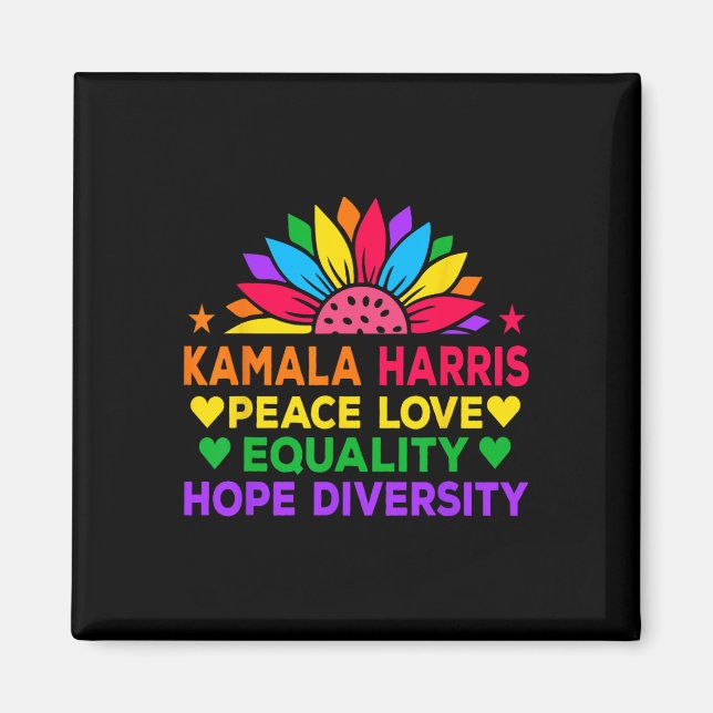 Imán Harris Peace Love Equality Hope (Frente)