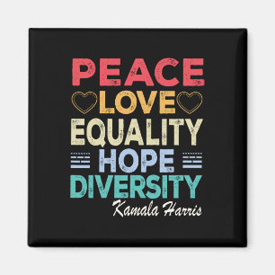 Imán Harris Peace Love Equality Hope Diversity Retro