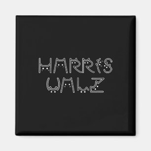 Imán Harris Tim Walz Letra Cat Letra Design 2024
