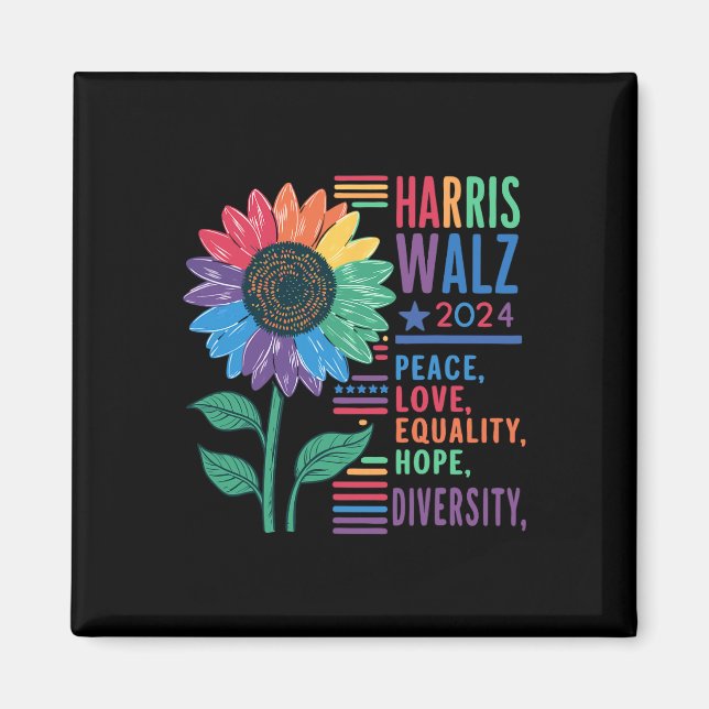 Imán Harris W Peace Love Equality Hope Diversity Kamala (Frente)