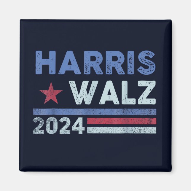 Imán Harris Waltz 2024 Elecciones Kamala Harris Navy Bl (Frente)
