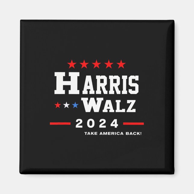 Imán Harris Waltz 2024 Elecciones Kamala Harris Tim Wal (Frente)